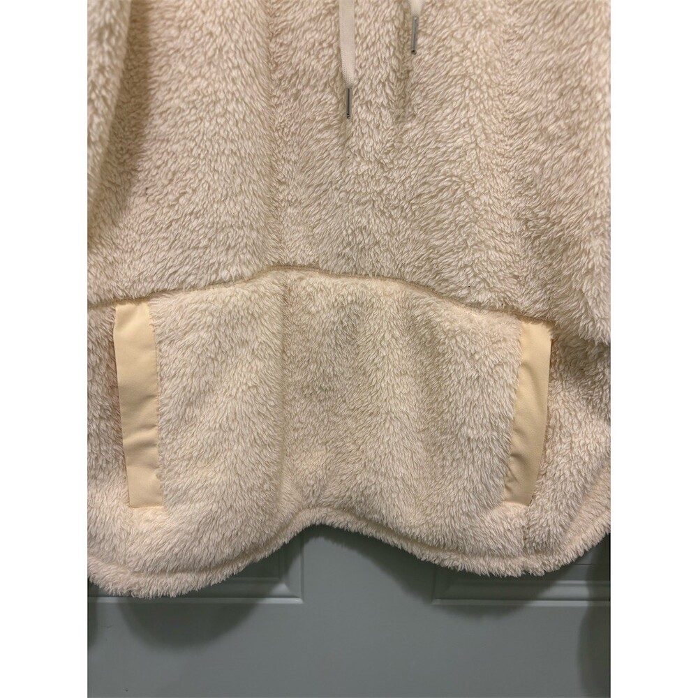 Tek Gear Hoodie Womens 2XL Ivory Sherpa Fleece Pullover Drawstring Pocket - Picture 2 of 9